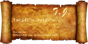Tarján Jolán névjegykártya